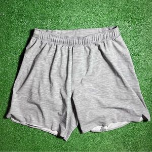 Lululemon Mens Size S Surge Short 6" Lined Heather Gray SLTC OOM Liner Run Yoga